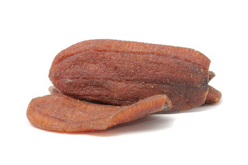 Dried Bananas Isolated on White Background