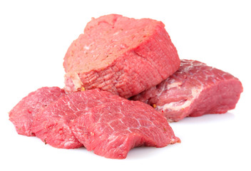 raw meat isolated on white