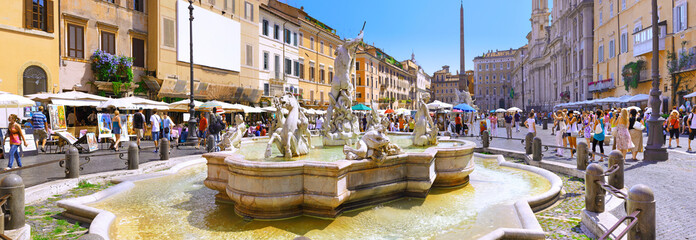 Navona Square, centre of  Rome, Italy. - obrazy, fototapety, plakaty