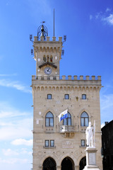 Central square of San Marino, Italy