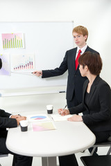 a businessteam on the meeting