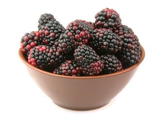Ripe blackberry in a plate