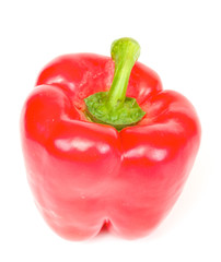 Bright red pepper isolated on white.