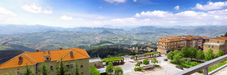 San-Marino Bird-eye view. Panorama.