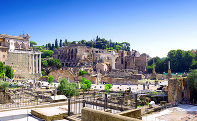Fototapeta na wymiar Forum Romanum w Rzymie, Włochy.