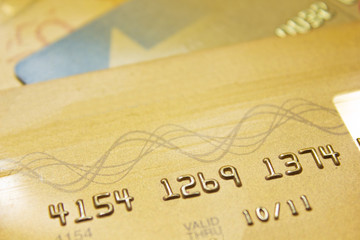 golden plastic cards