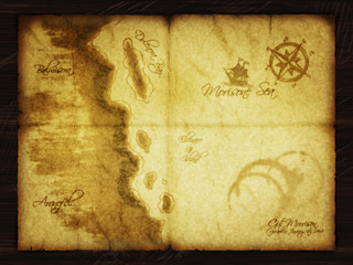 Schatzkarte 1868 Treasure Island Plan Map