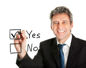 Businessman making decision