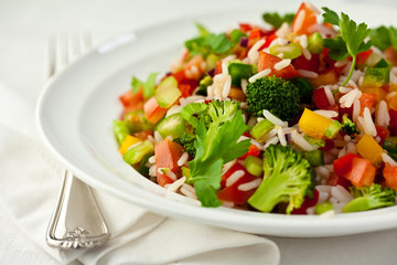 Rice and vegetable salad