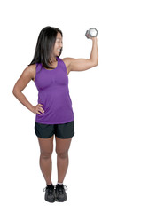 Naklejka premium Asian Woman Working with Weights
