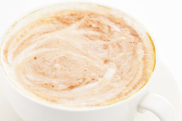 cappuccino in a cup isolated on white