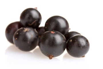 fresh blackcurrant isolated on white