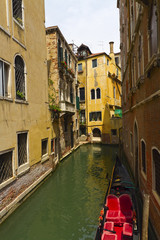 Fototapeta na wymiar Venice canals and gondolas,Italy