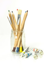 Obraz premium farbige Holzstifte / colored wooden pens