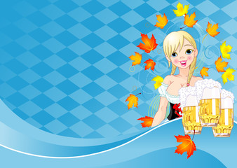 Oktoberfest girl invitation card