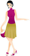 Close-up of woman holding purse