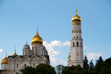 Fototapeta na wymiar Moscow Kremlin. View on a group of Ortodox churches: Annunciatio