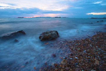 sunset and lonely sea