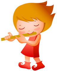 Close-up of girl holding flute