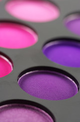 Eye shadows palette close-up