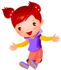 Side view of girl jumping