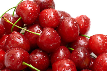 Berries ripe cherry on a white