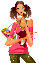 close-up of woman holding cup