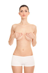 topless woman