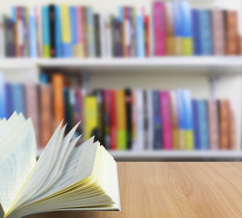 Education book on table in library