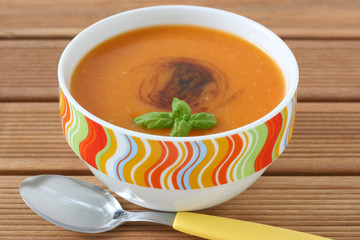 Pumpkin soup with basil