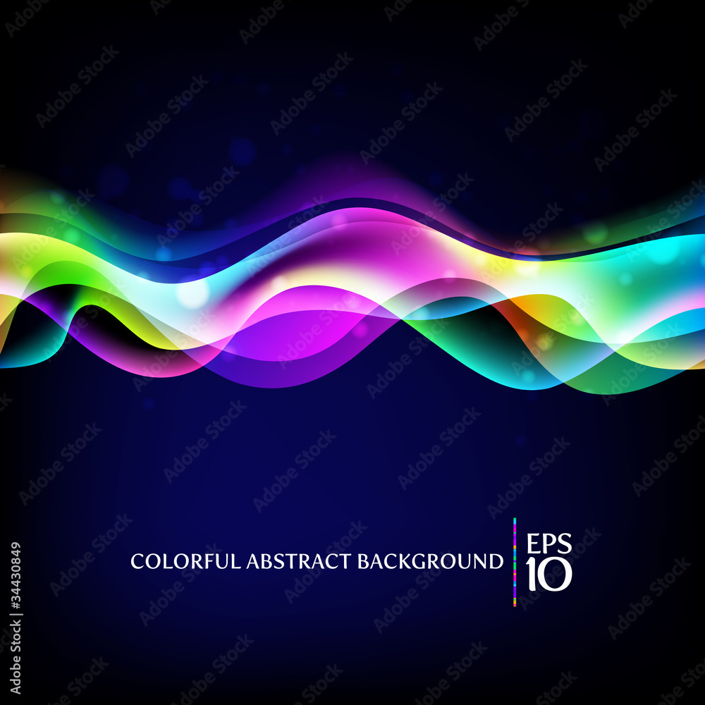 Wall mural vector abstract background - colorful waves