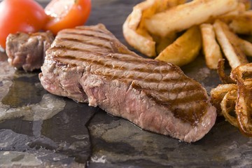 Sirloin steak close up