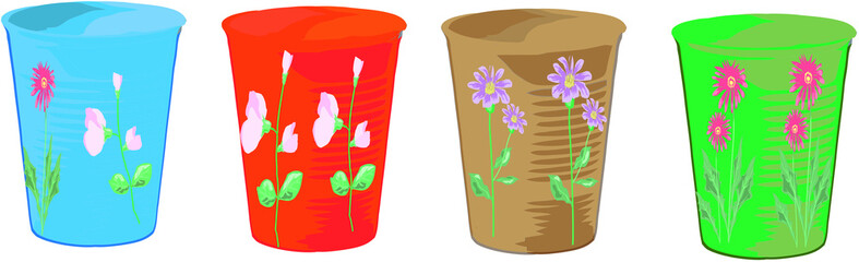 bicchieri plastica decorati