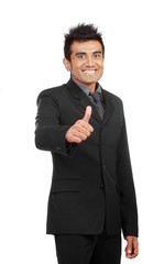 businessman showing thumb up