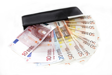 wallet with european banknotes