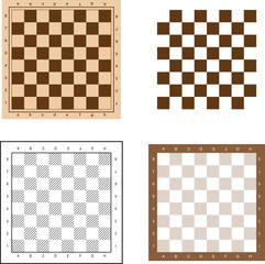 Chess board set vector illustration - obrazy, fototapety, plakaty