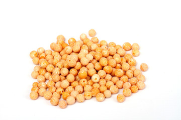 A small handful of chick-pea. Beans isolated on a white backgrou