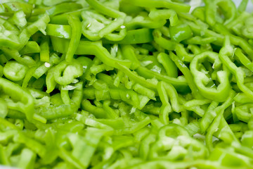 Background many parts of green pepper