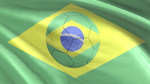Nahtlos wiederholende Flagge Brasilien mit Fussball