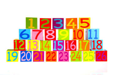 Wooden blocs with figures