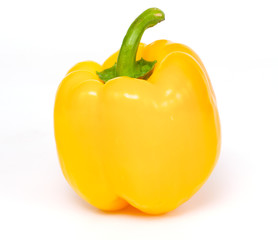 yellow pepper paprika on white background isolated