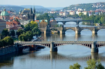 Fotobehang Les ponts de Prague © Yvann K