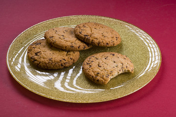 Chocolate cookies on a plate