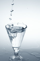 Splash of mineral water from glass