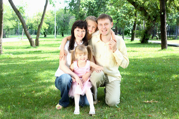 Family together in the park