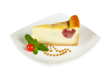 Cheesecake isolated on white