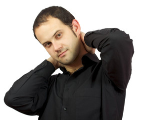 male model posing in trendy clothes