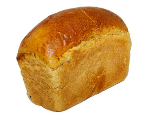 loaf of whole rye bread isolated