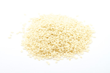 A close up on a pile of dried Sesame Seed isolated