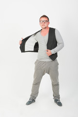 Good looking modern young man with glasses